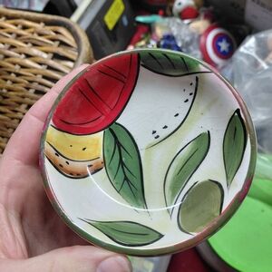 hand-painted ceramic bowl  The Pampered Chef "Italiano" Tuscan set 4" X 2"